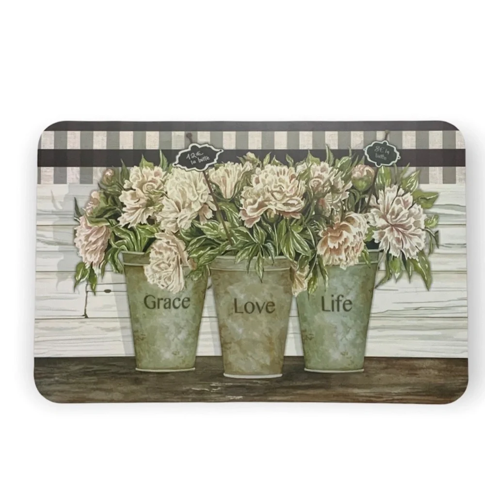 CounterArt Vintage Farmhouse Placemats Reversible Rectangular Placemat Set of 4